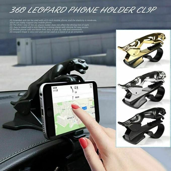 360° Rotating Car Phone Holder, Leopard Design