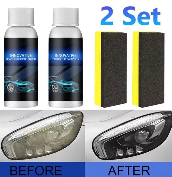 Car Headlight Repair Fluid, 2 x 50 ml Bottles