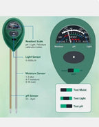 3-in-1 Soil Moisture, pH & Light Meter, Pack of 2