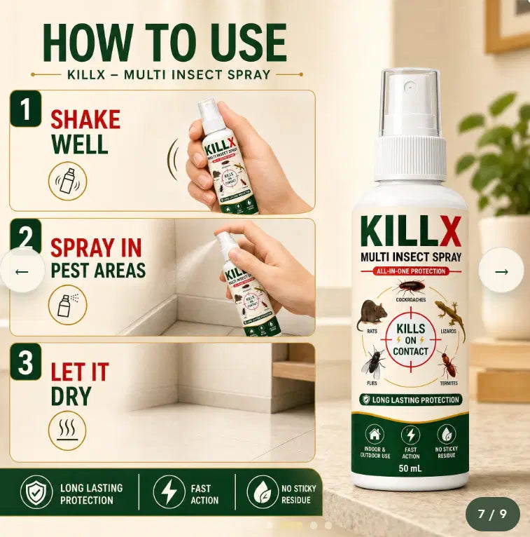 Killx Multi Insect Spray, 3 x 50 ml Bottles