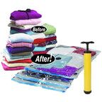 Reusable Vacuum Storage Bags with Hand Pump, Pack of 5